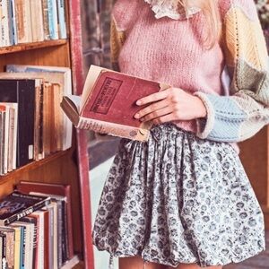 LoveShackFancy Cheyenne Bubble Floral Mini Skirt